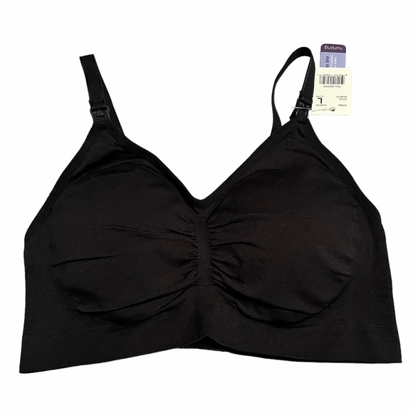 NEW! Lot of 3 Motherhood Maternity Black Seamless Nursing Bras Size Large - Picture 9 of 12